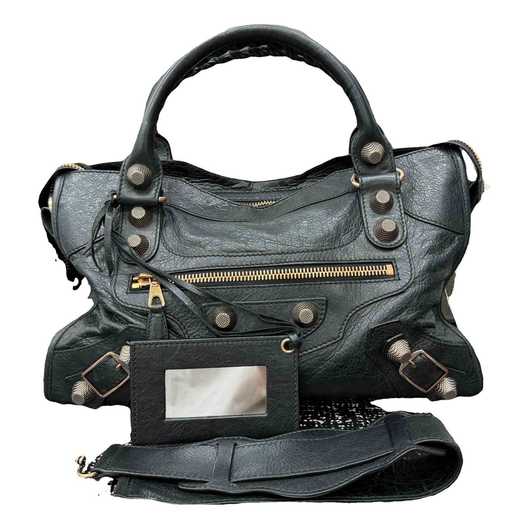 Classic Metalic leather handbag
