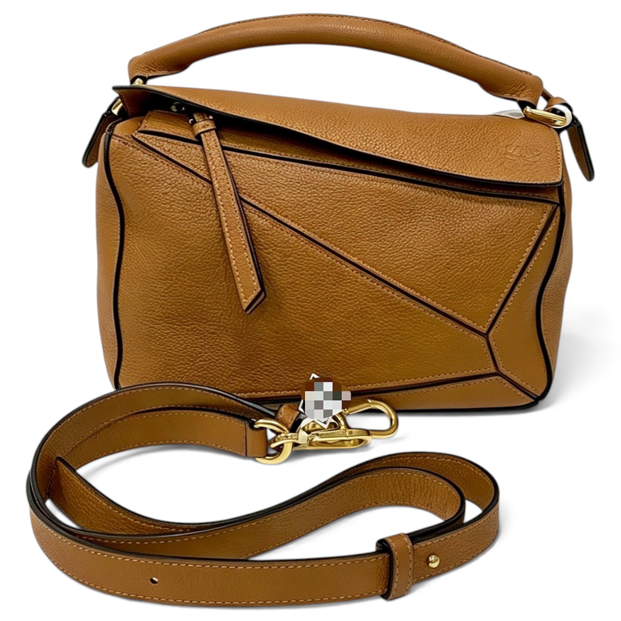 Puzzle leather handbag