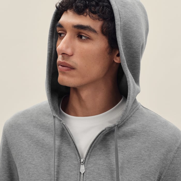 Gris "Ex-libris" Zipped Hooded Sweater