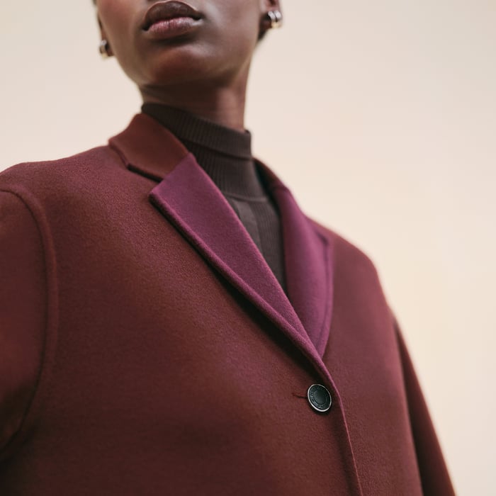 Marron Auburn Supple Cashmere Coat