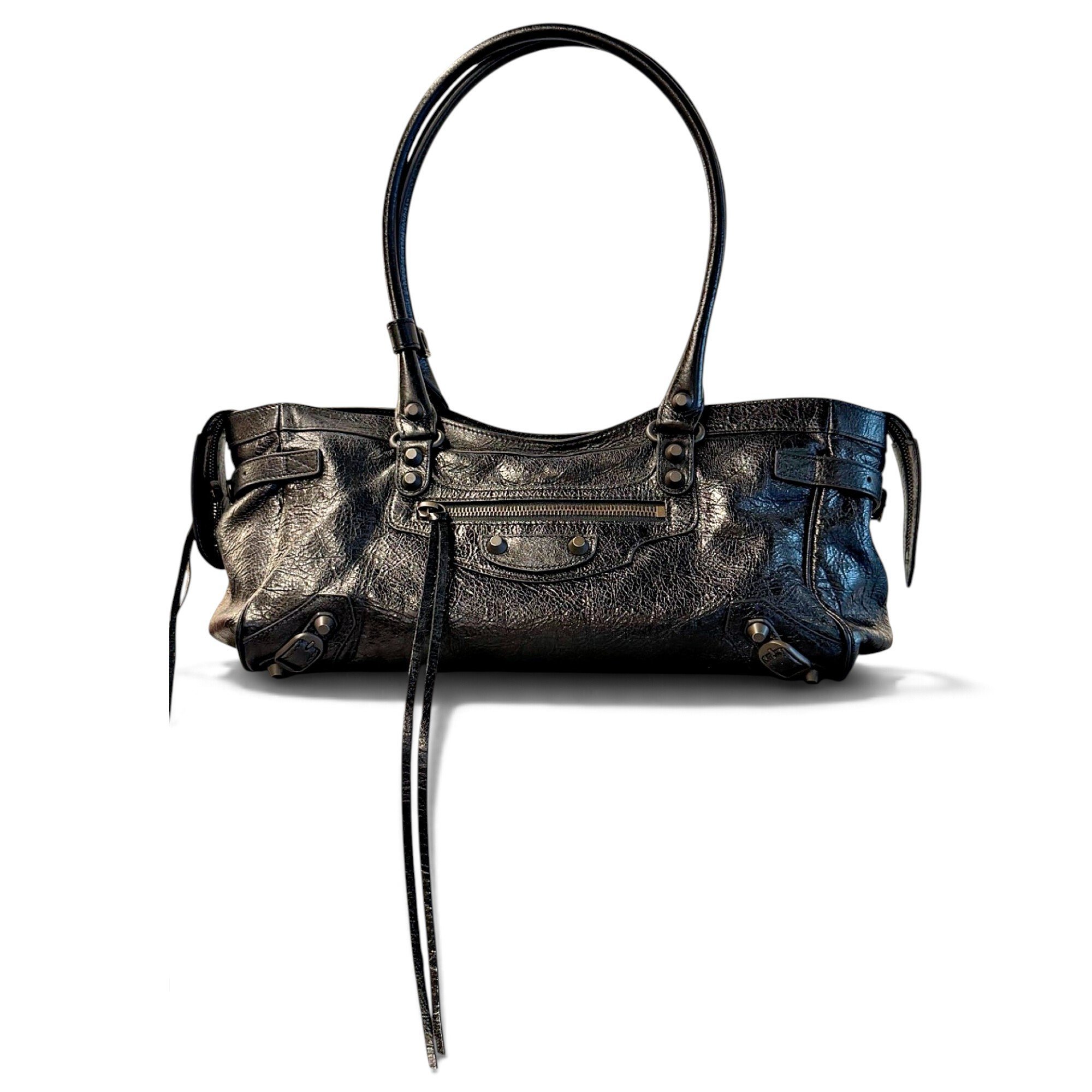 City leather handbag