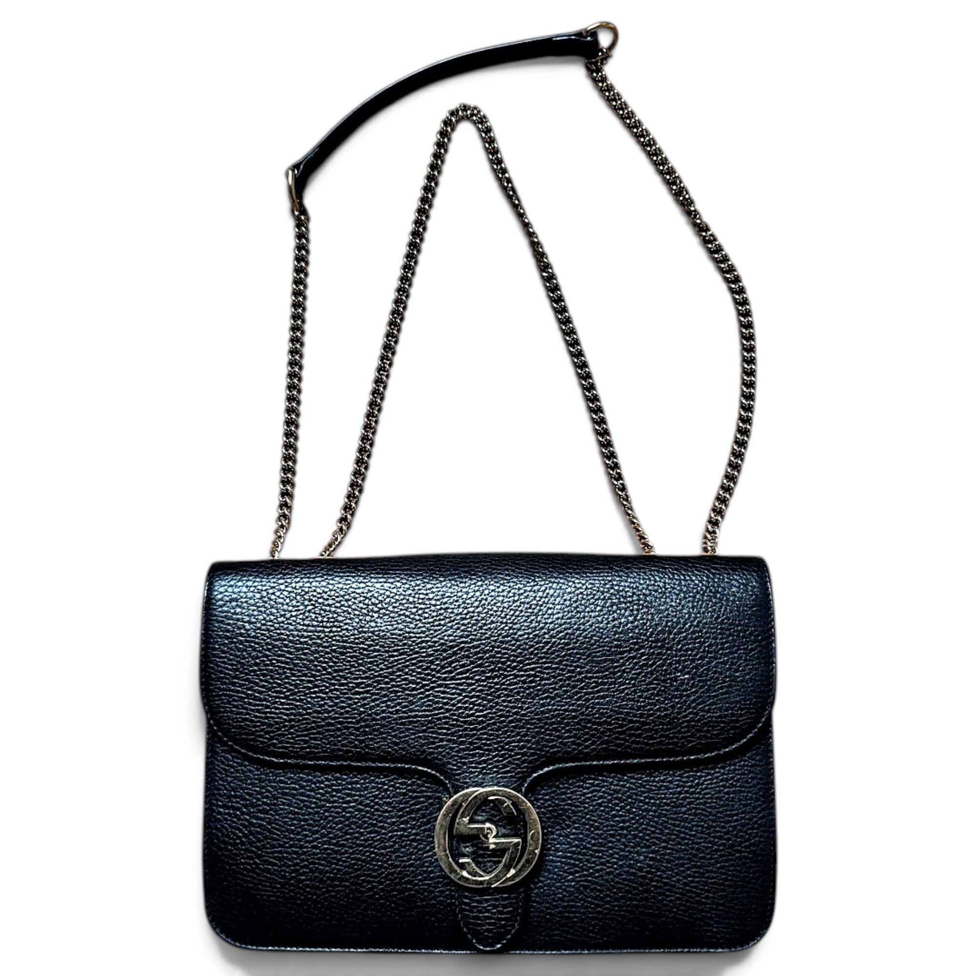 Interlocking leather handbag