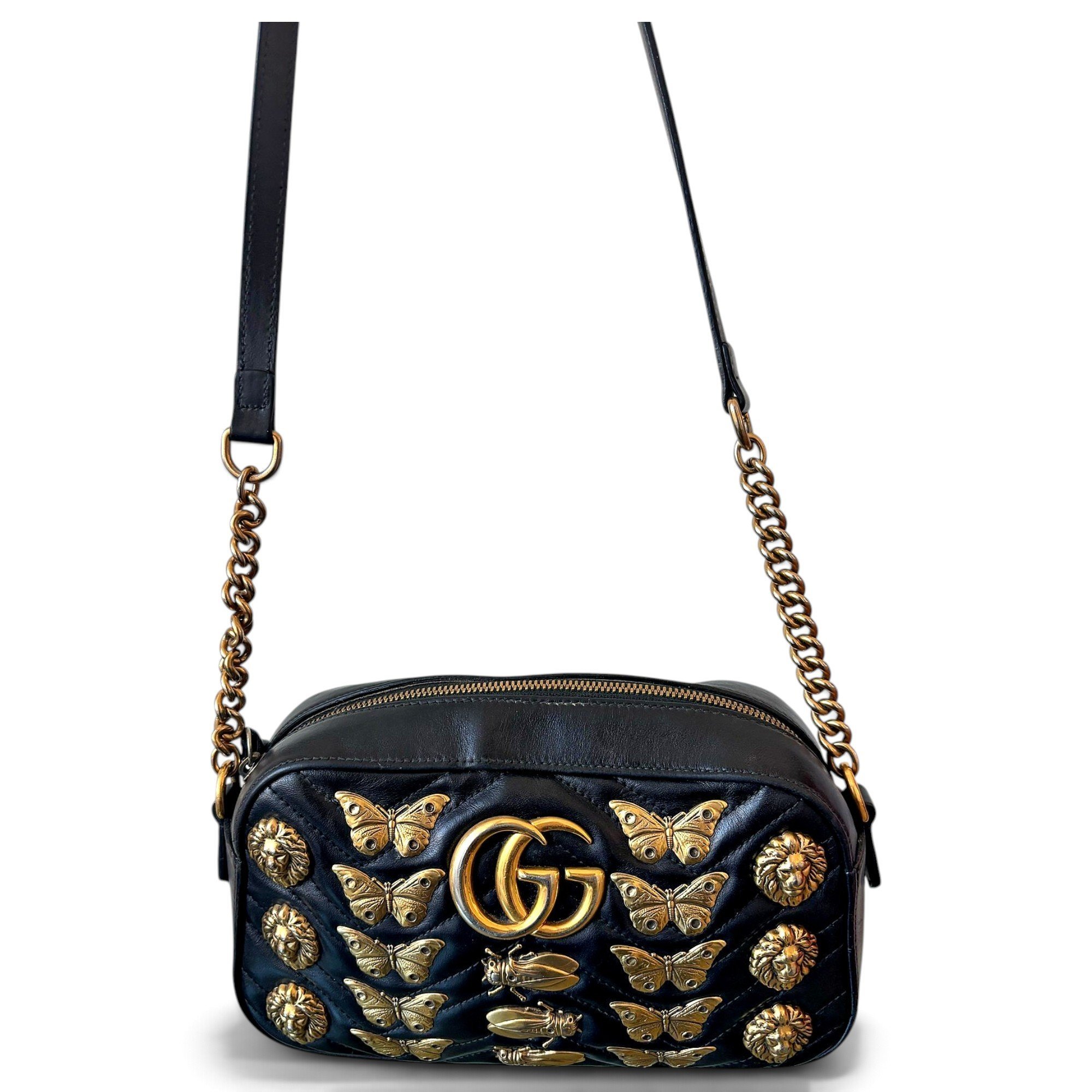GG Marmont Animalier leather crossbody bag