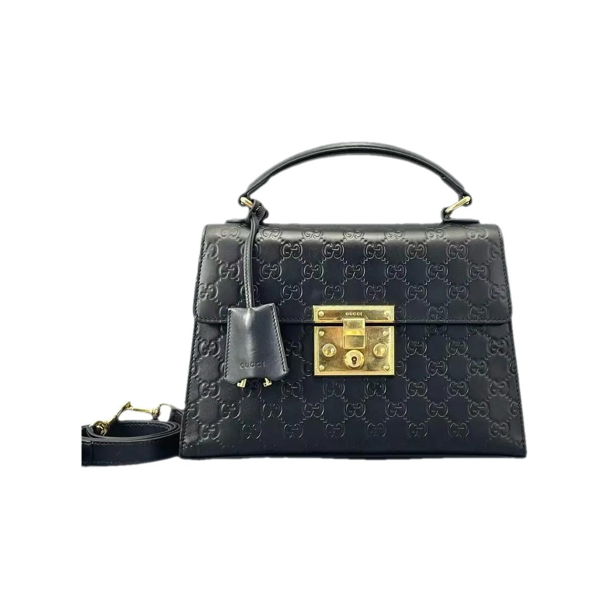 Padlock leather crossbody bag