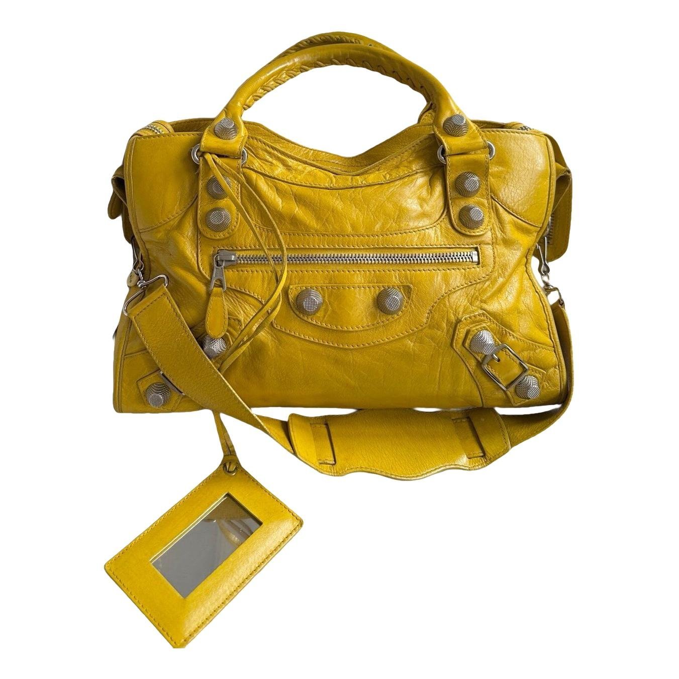 City leather handbag