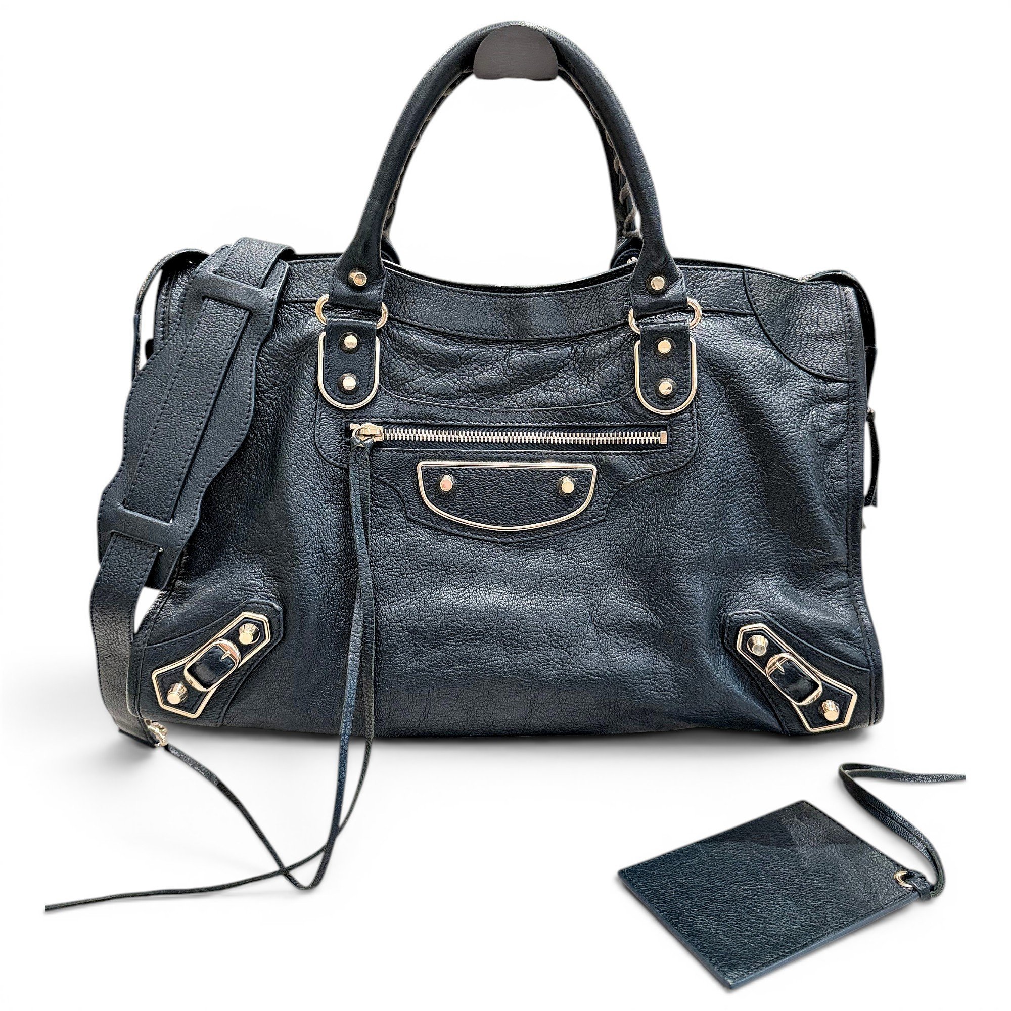 City leather handbag