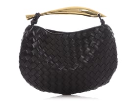 Bottega Veneta Bottega Veneta Small Black Intrecciato Leather Sardine Tote