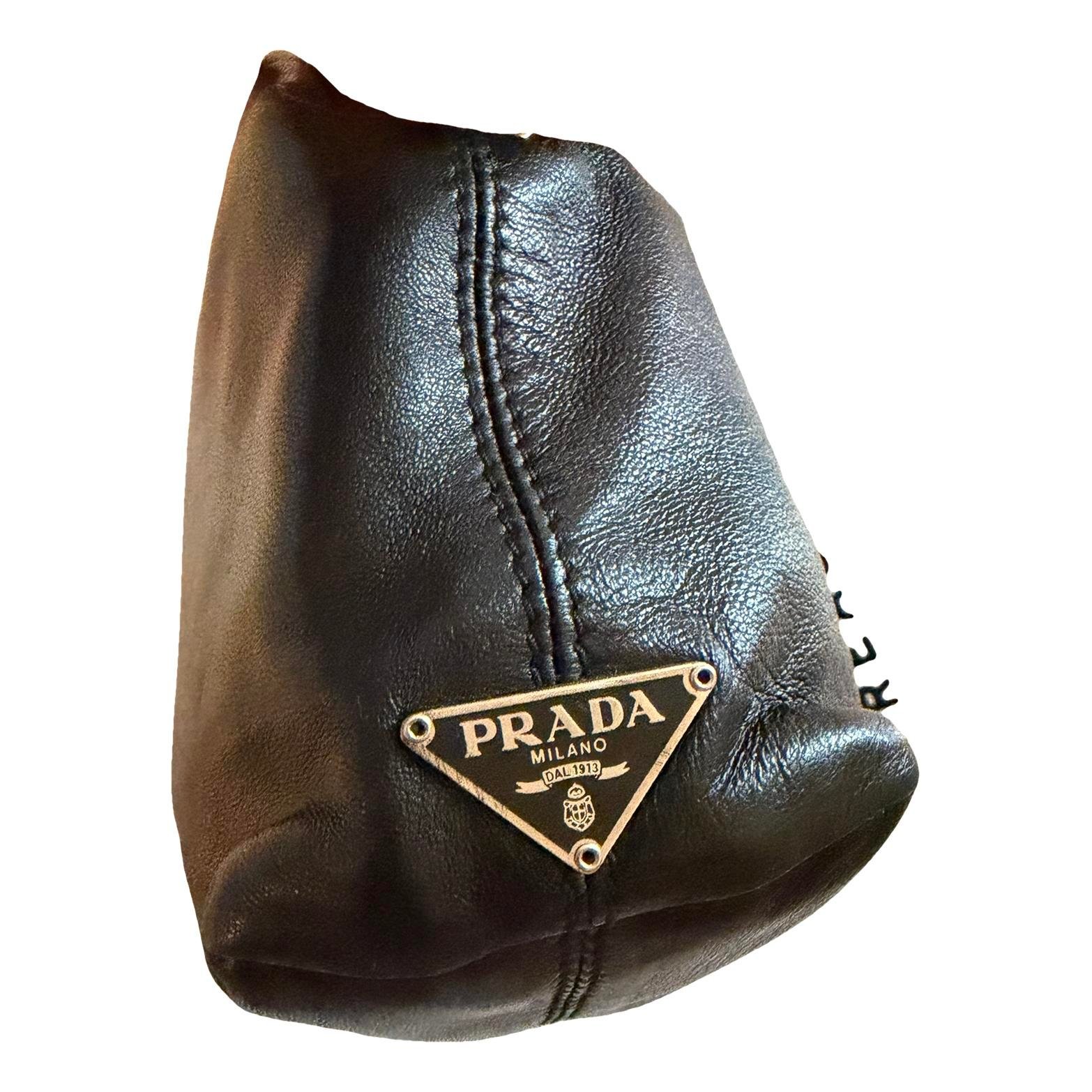 Leather clutch bag