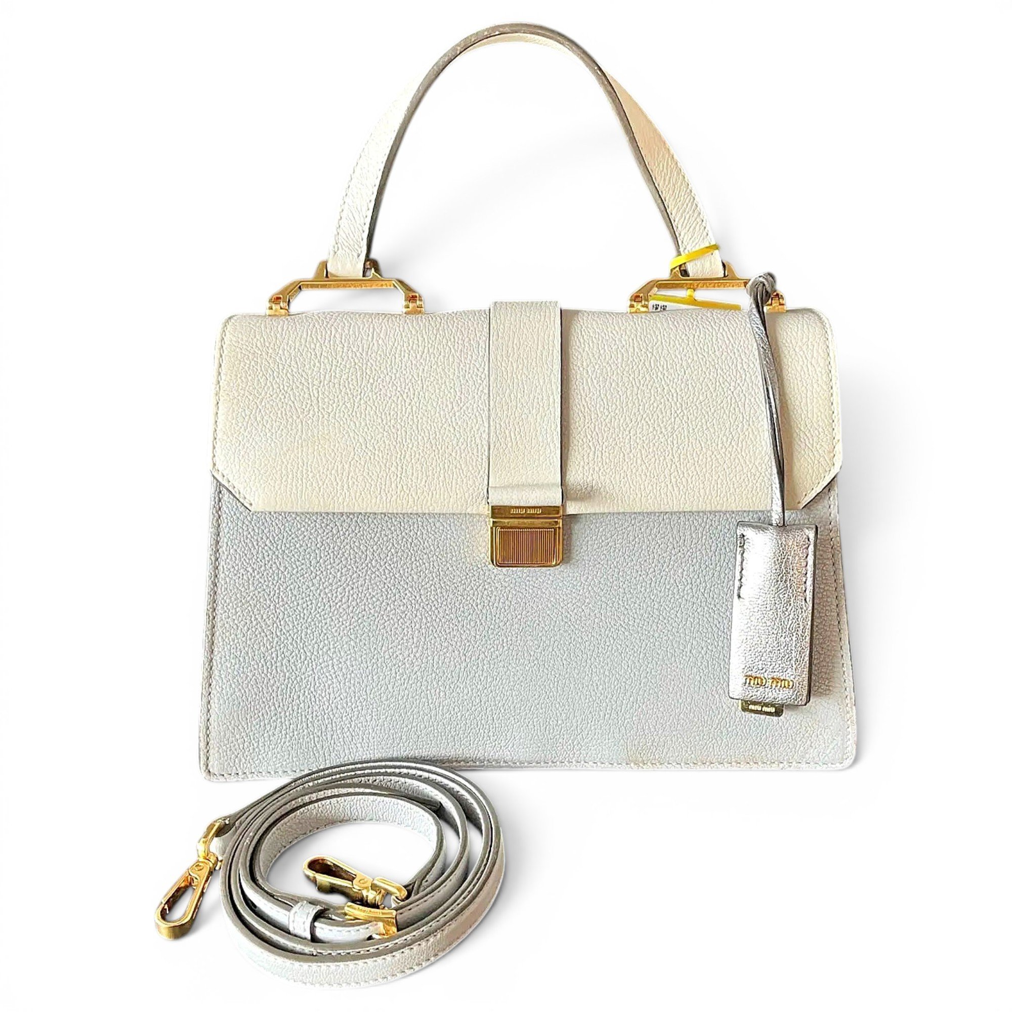 Madras leather handbag