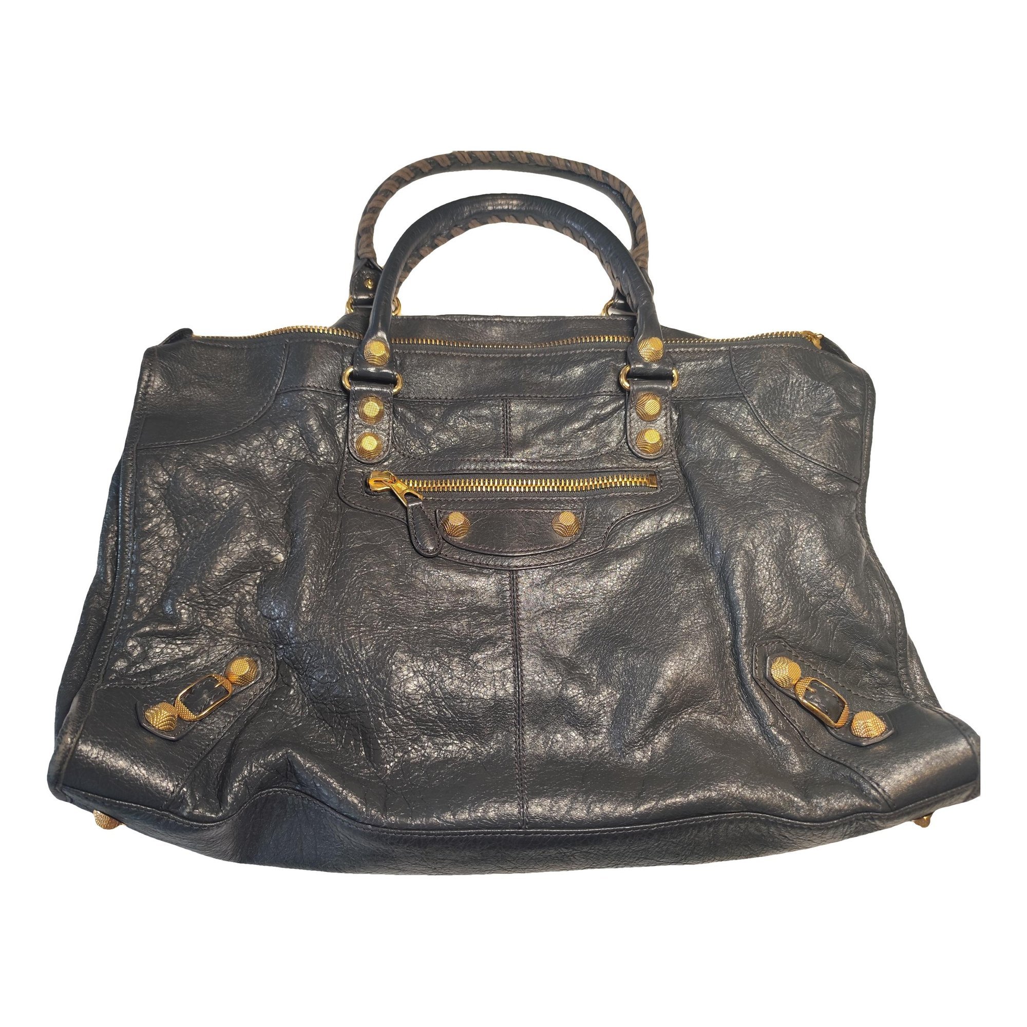 Work leather handbag