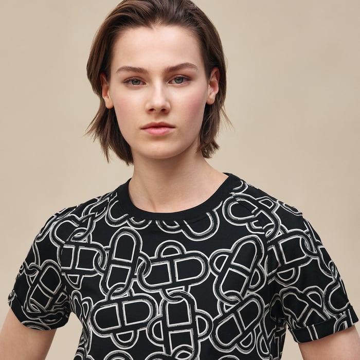 Noir "Maillon Equestre" Flared Dress
