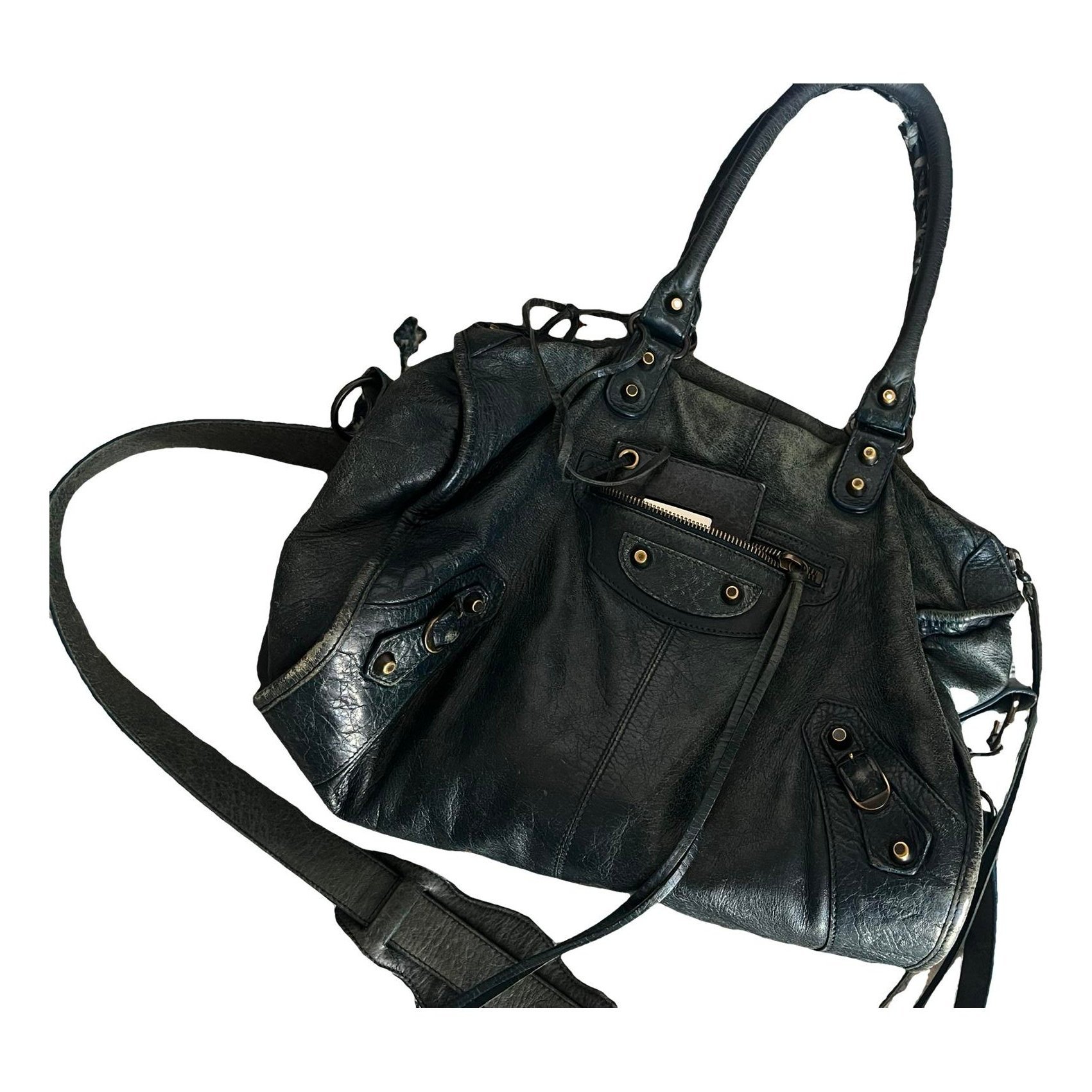 City leather handbag