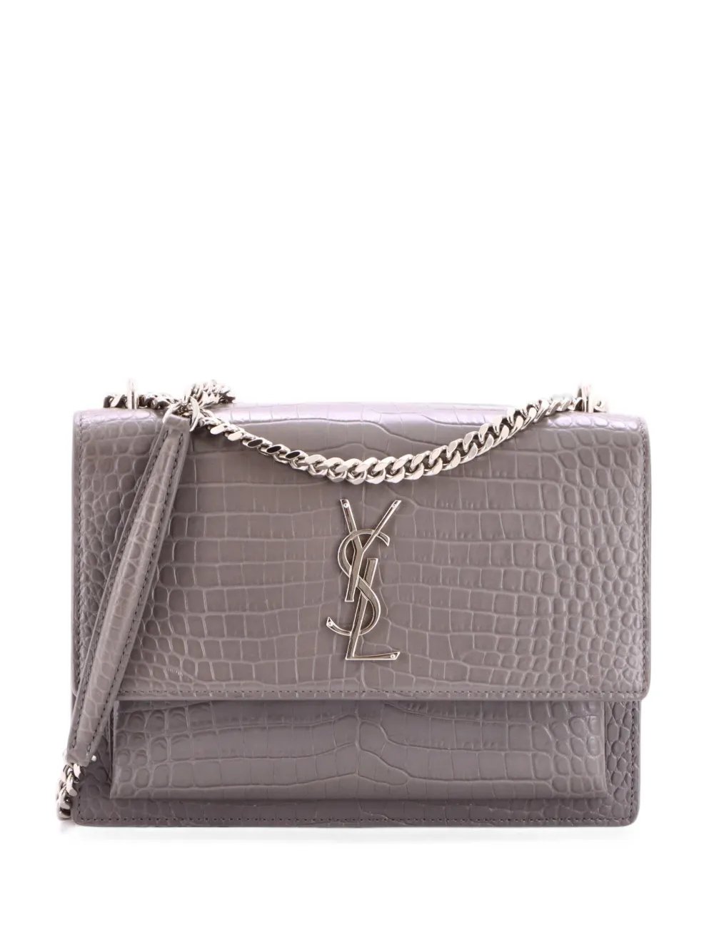 Sunset Crocodile Embossed Leather Medium crossbody bag