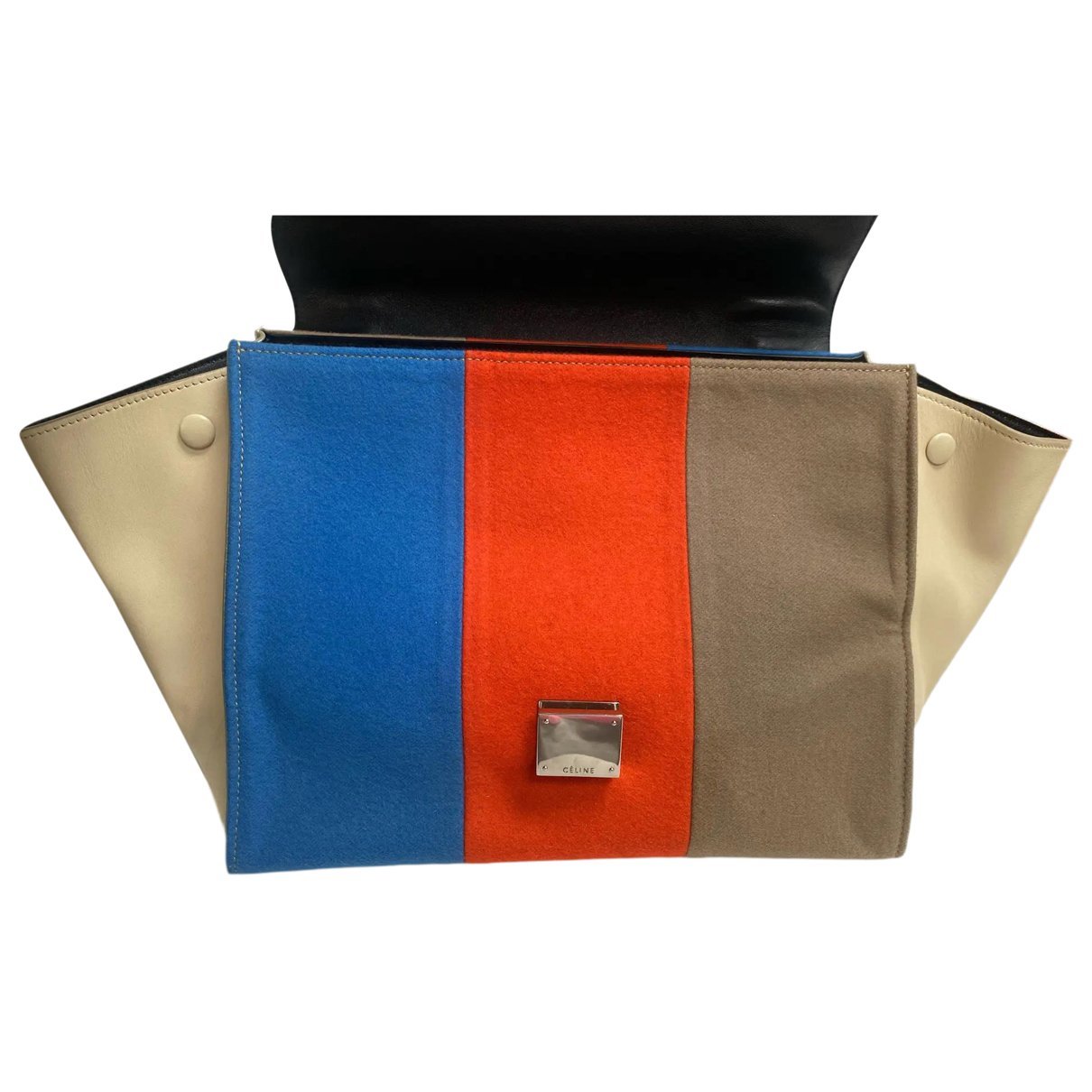 Trapèze leather handbag