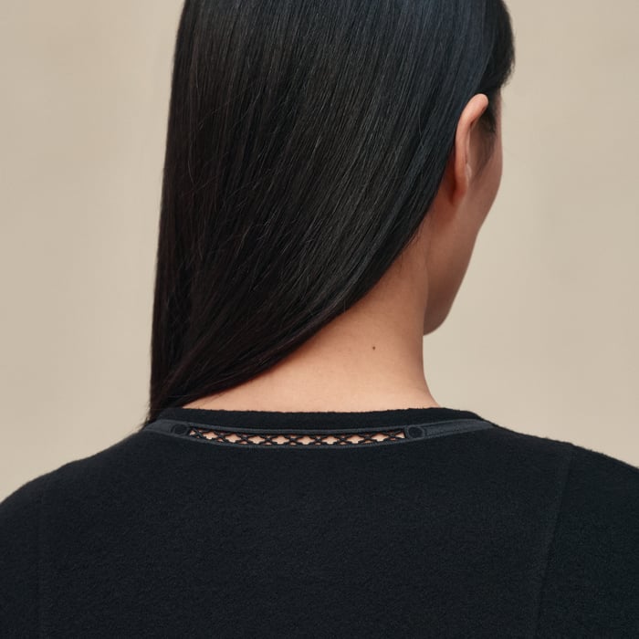Noir Cashmere Embroidered Jacket