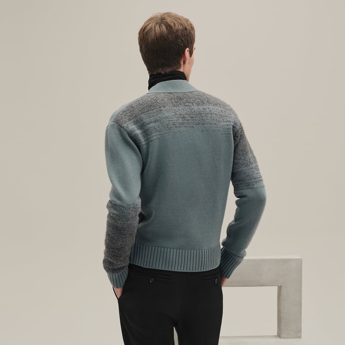 Eucalyptus "Bouclette Ombree" Buttoned Cardigan