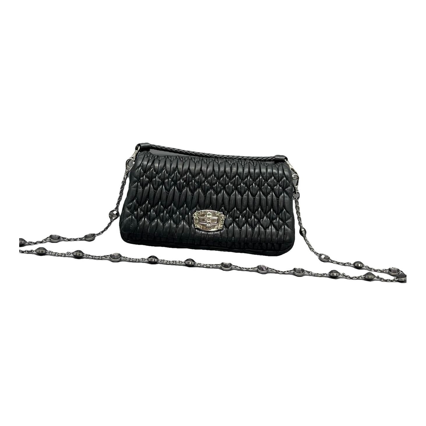 Miu Crystal leather handbag