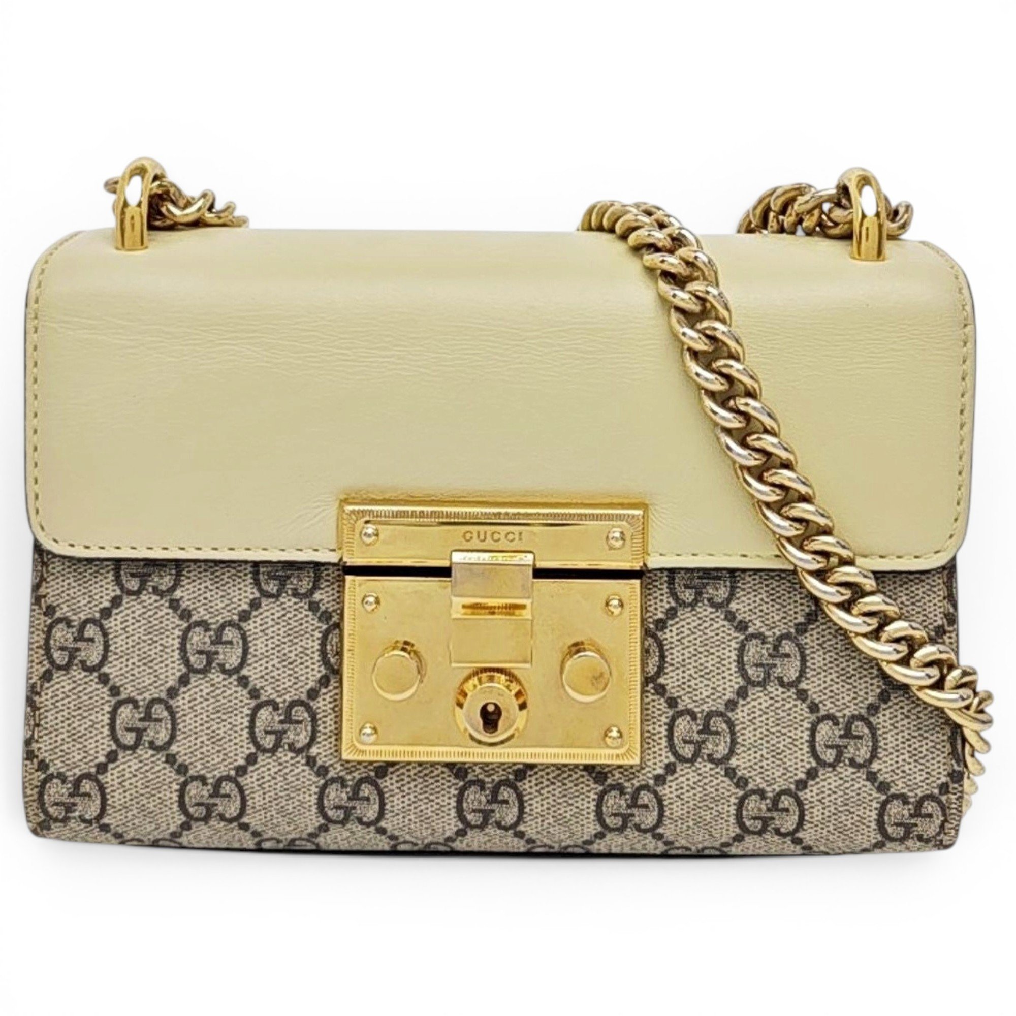 Padlock leather handbag