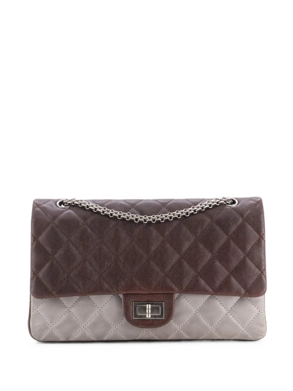 Bicolor Reissue 2.55 Flap Bag Quilted Caviar and Washed Lambskin 227 shoulder bag