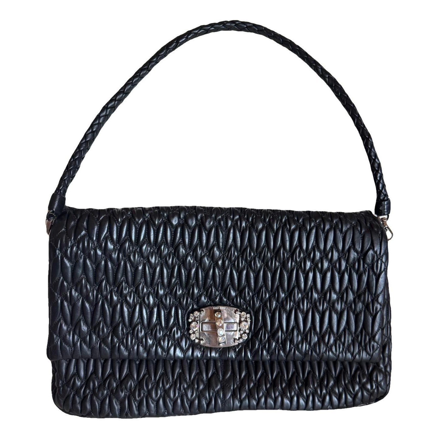 Miu Crystal leather handbag