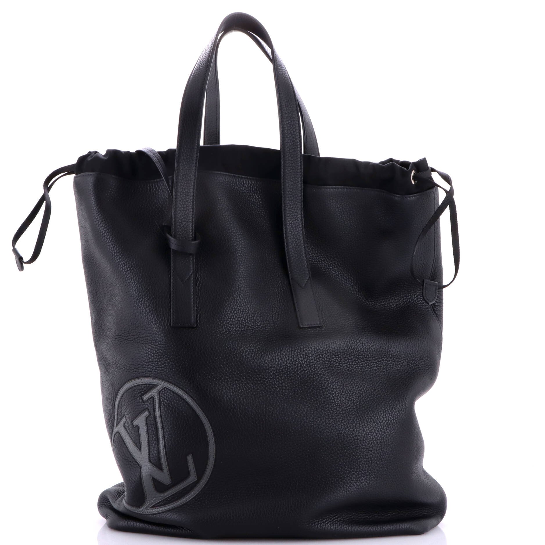 Cabas Light Drawstring Bag Initials Taurillon Leather