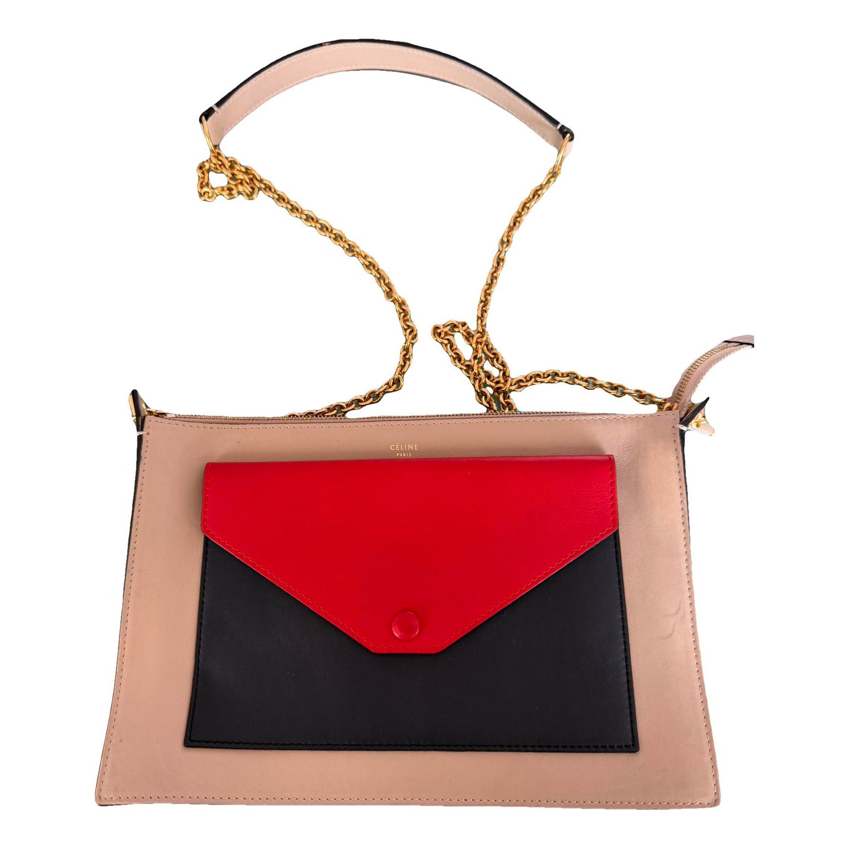 Pocket leather handbag
