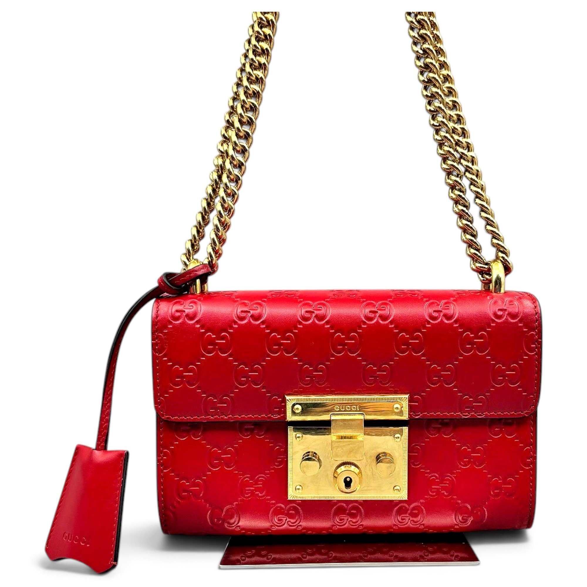 Padlock leather handbag