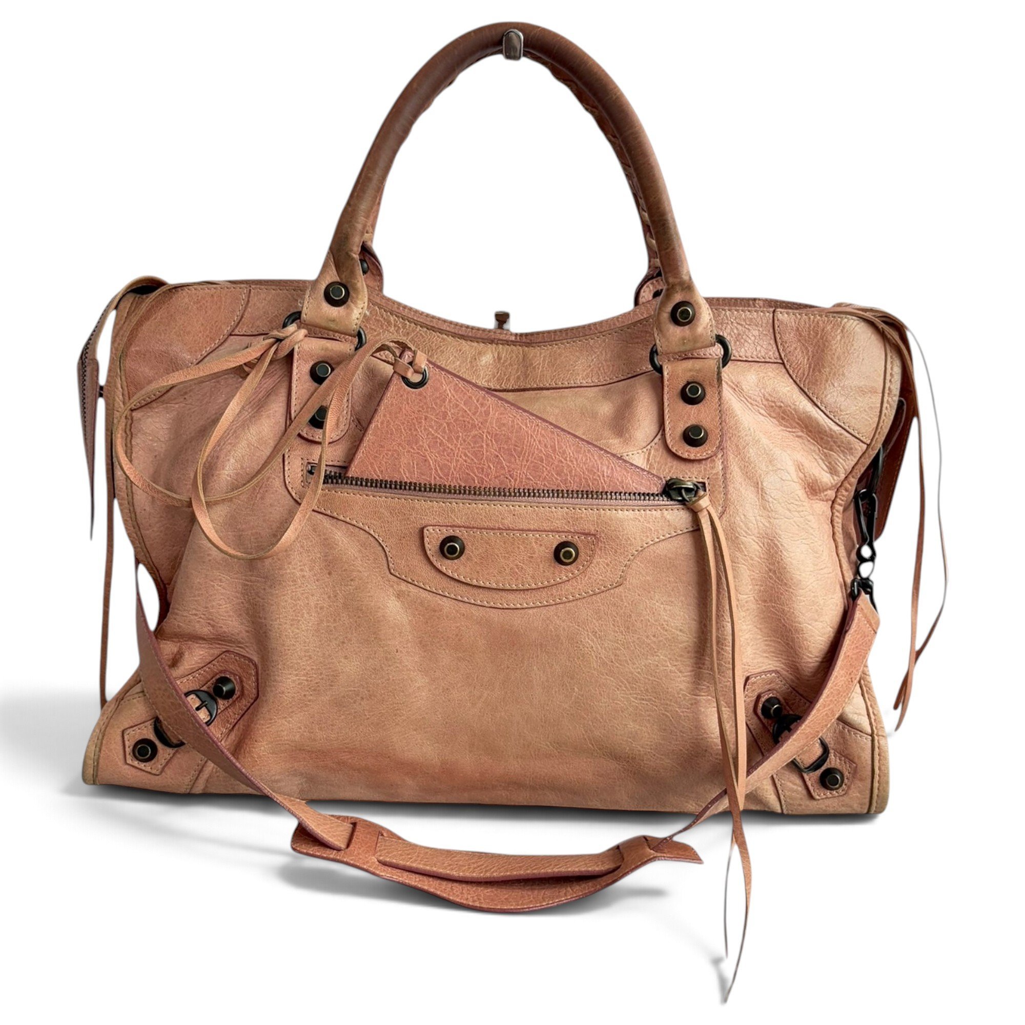 City leather handbag
