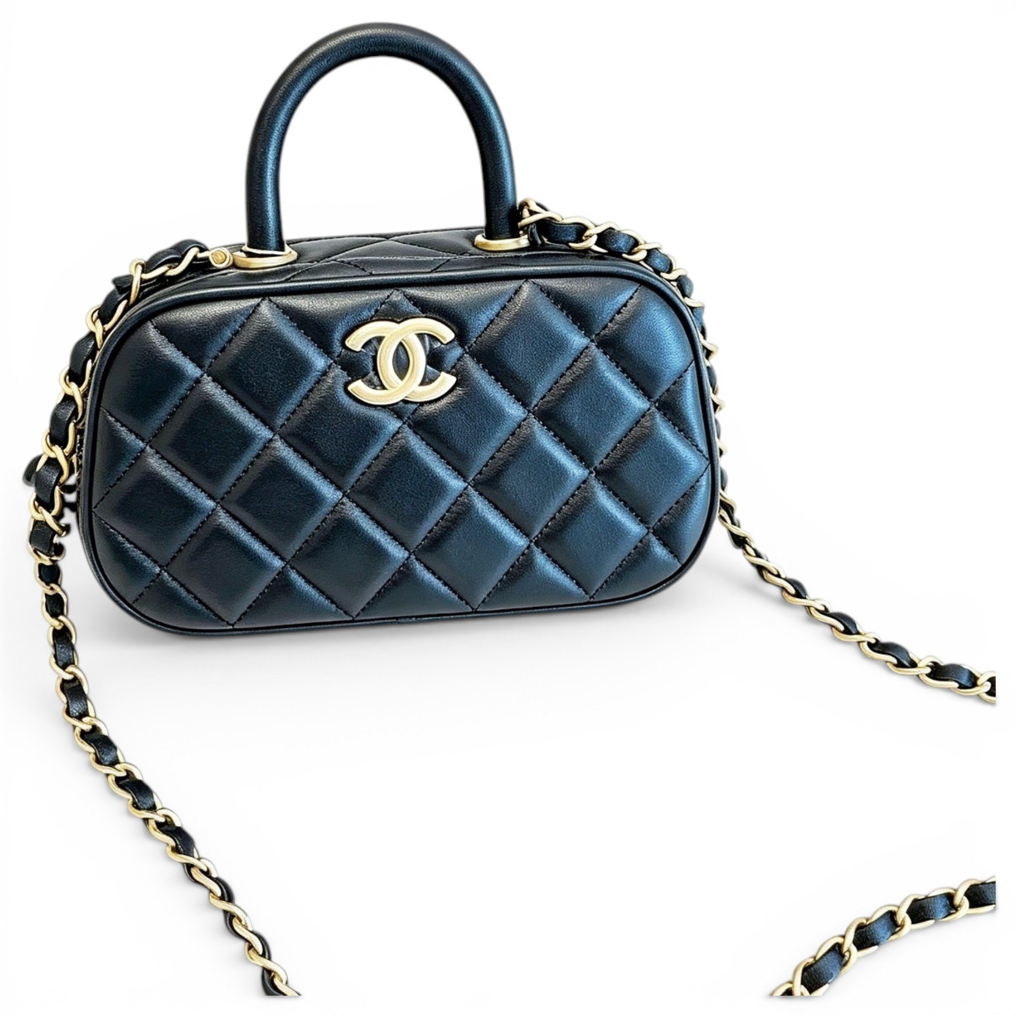 Vanity leather handbag