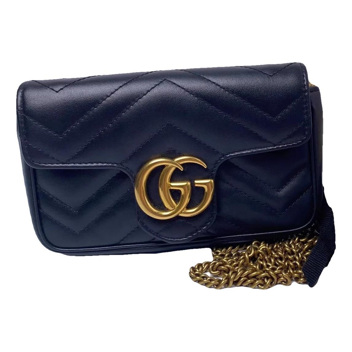Pearly GG Marmont Flap leather handbag