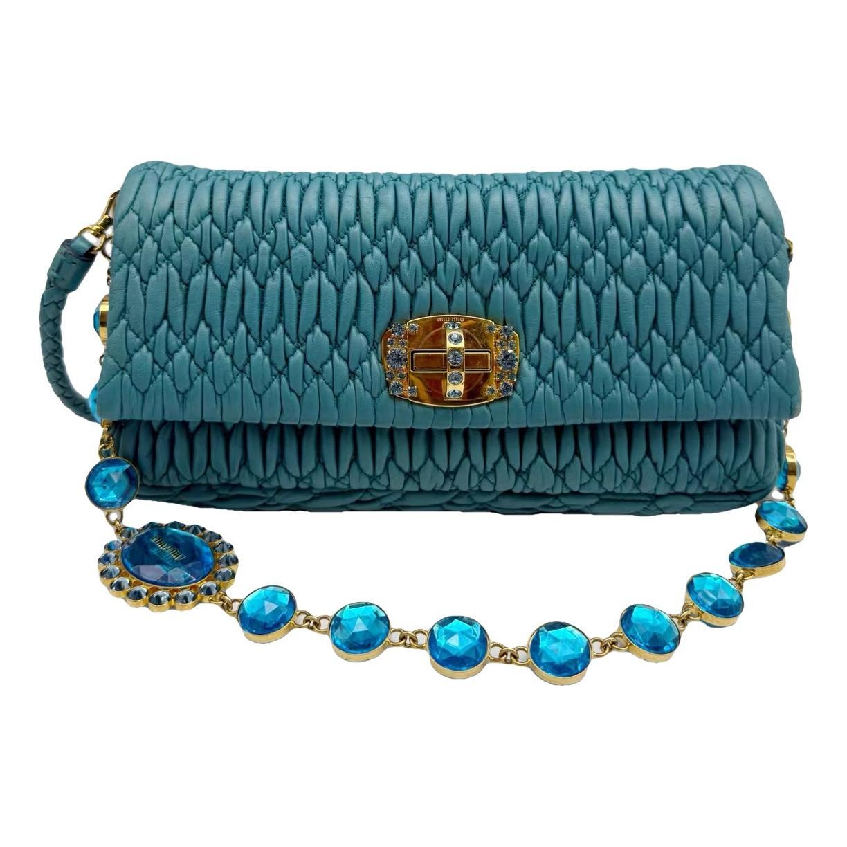 Miu Crystal leather handbag