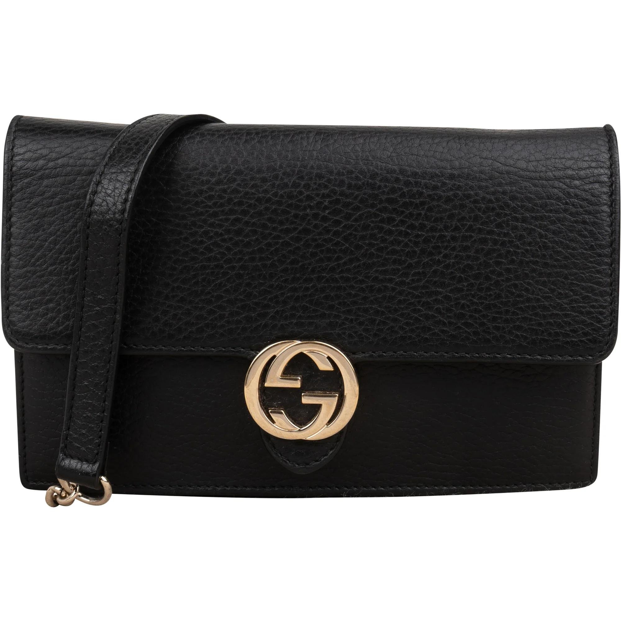 Interlocking leather crossbody bag