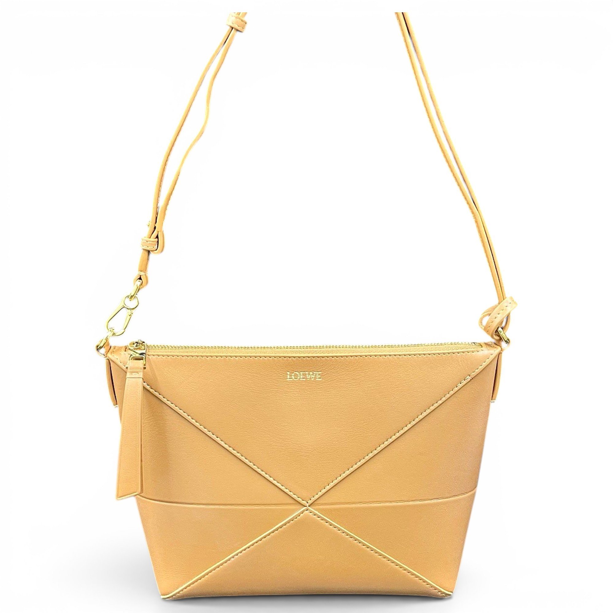 Puzzle Fold Pouch leather handbag