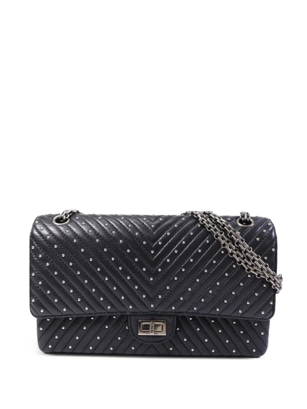 2.55 studded chain shoulder bag