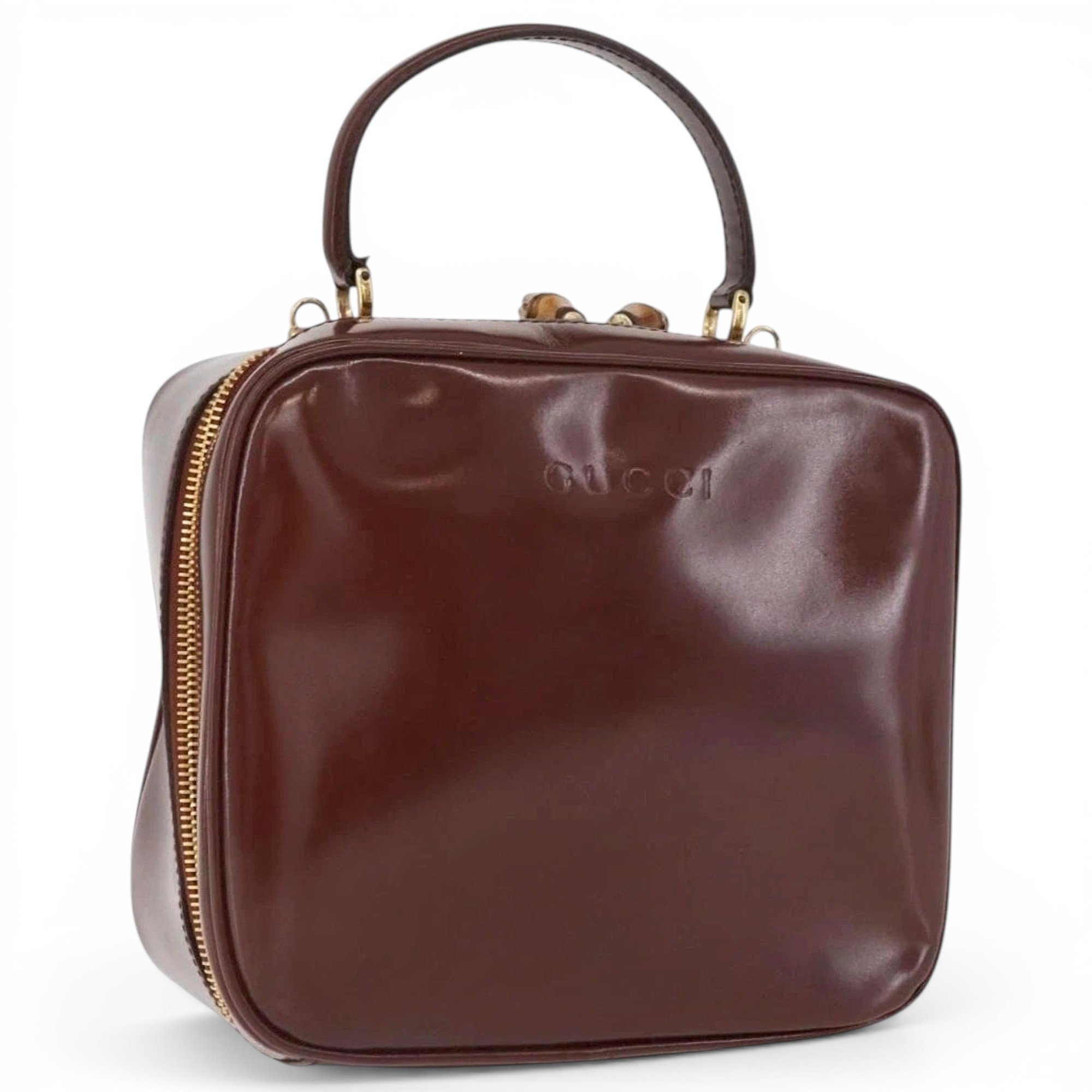 Patent leather handbag