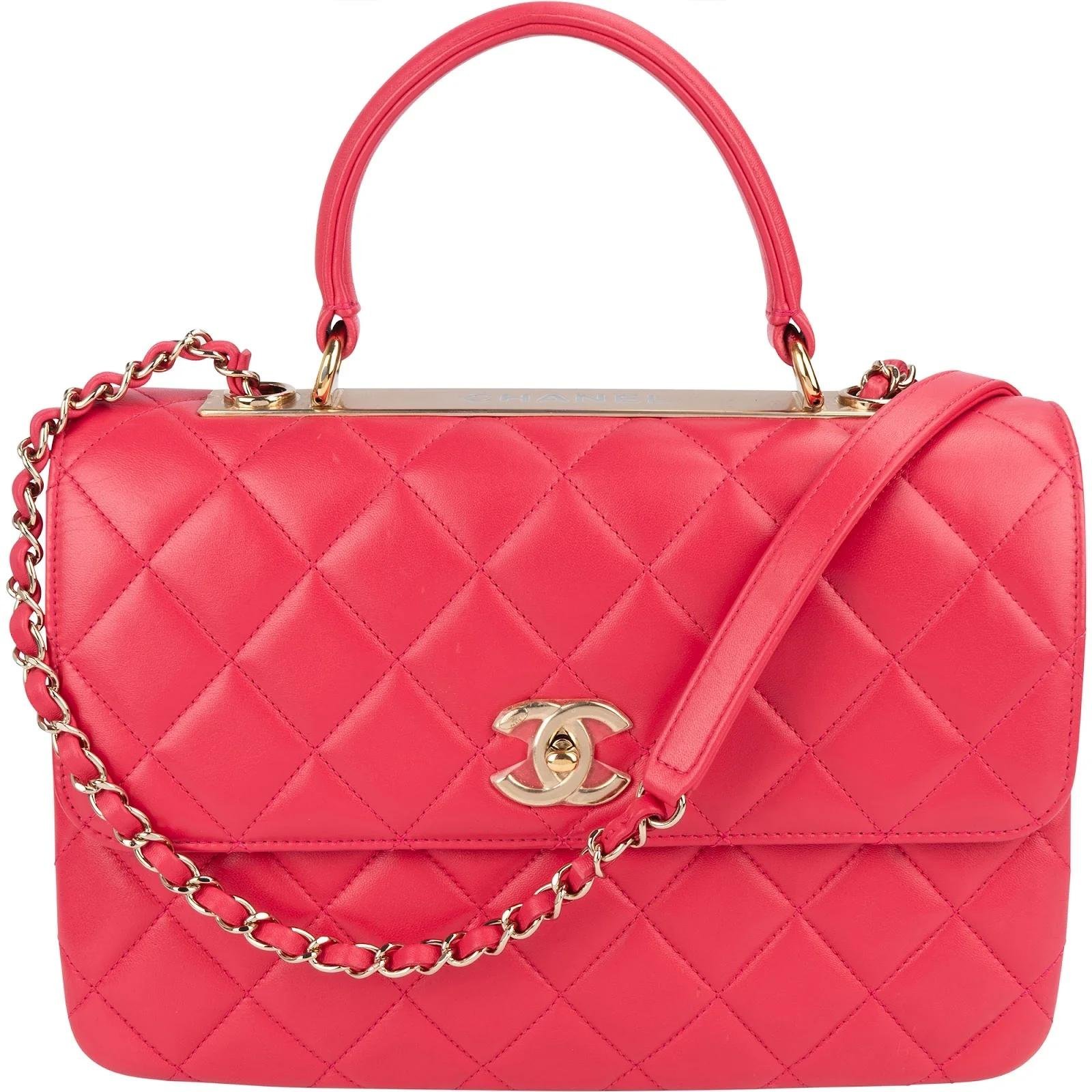 Trendy CC Top Handle leather handbag