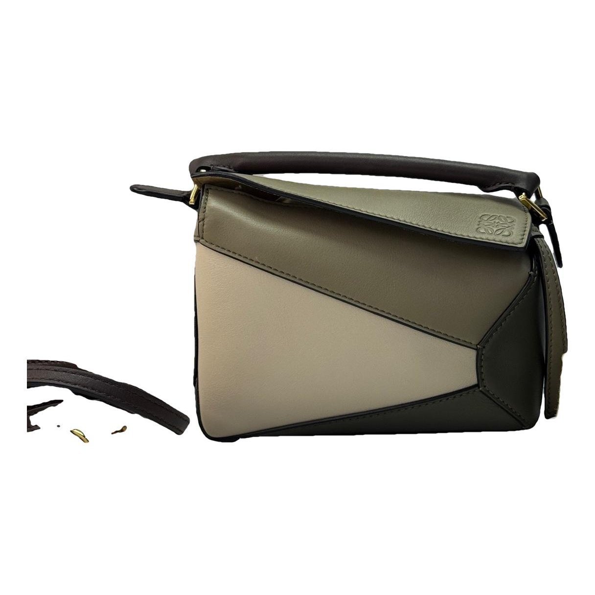 Puzzle leather handbag