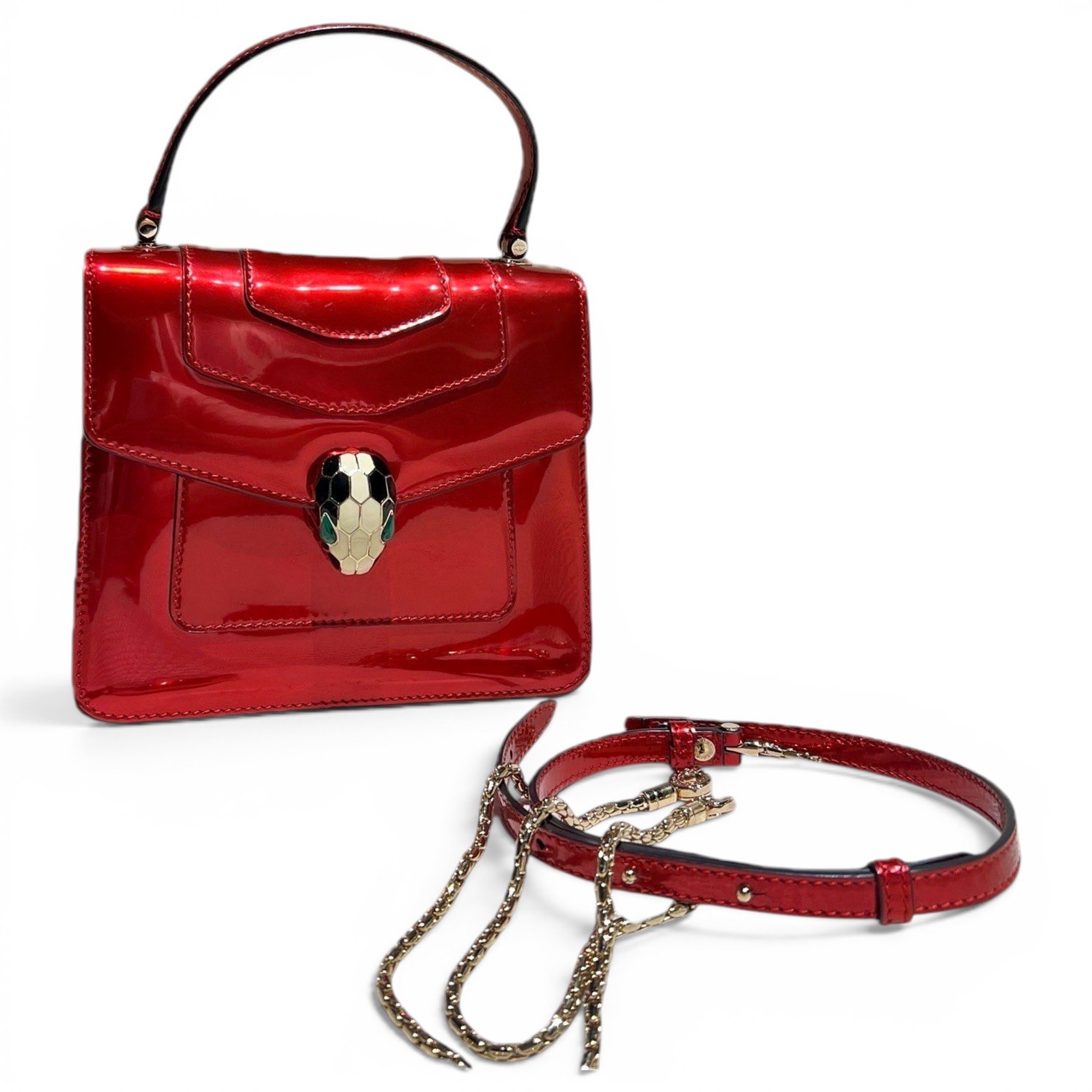 Bvlgari Serpenti patent leather handbag