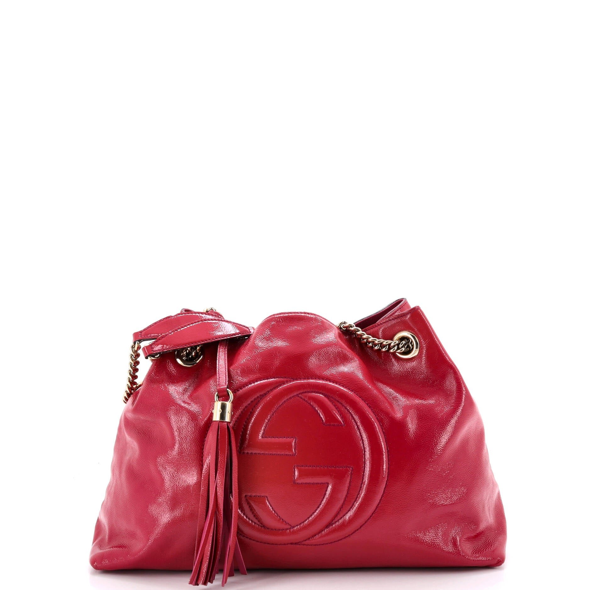 Soho Chain Strap Shoulder Bag Patent Medium