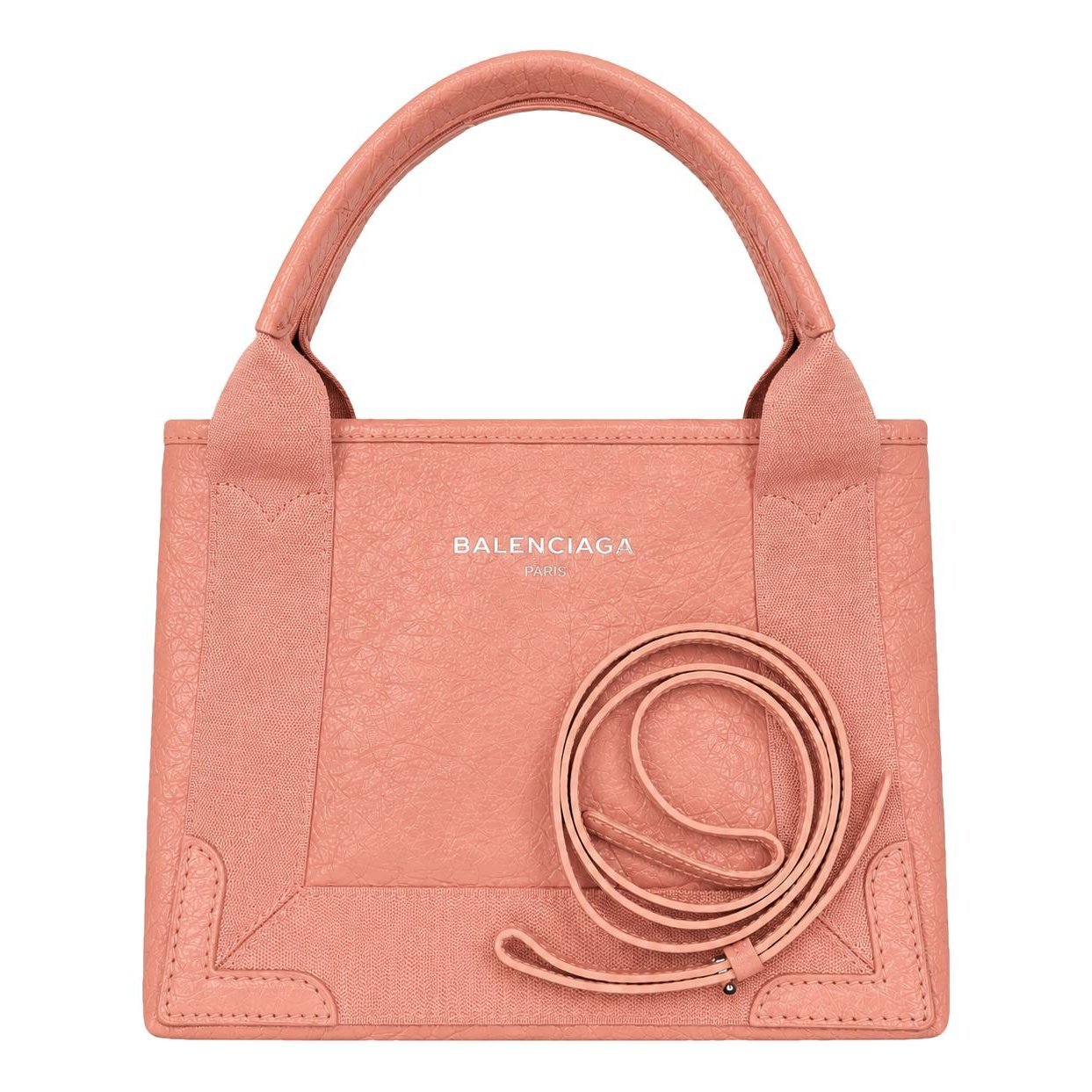 Navy cabas leather handbag