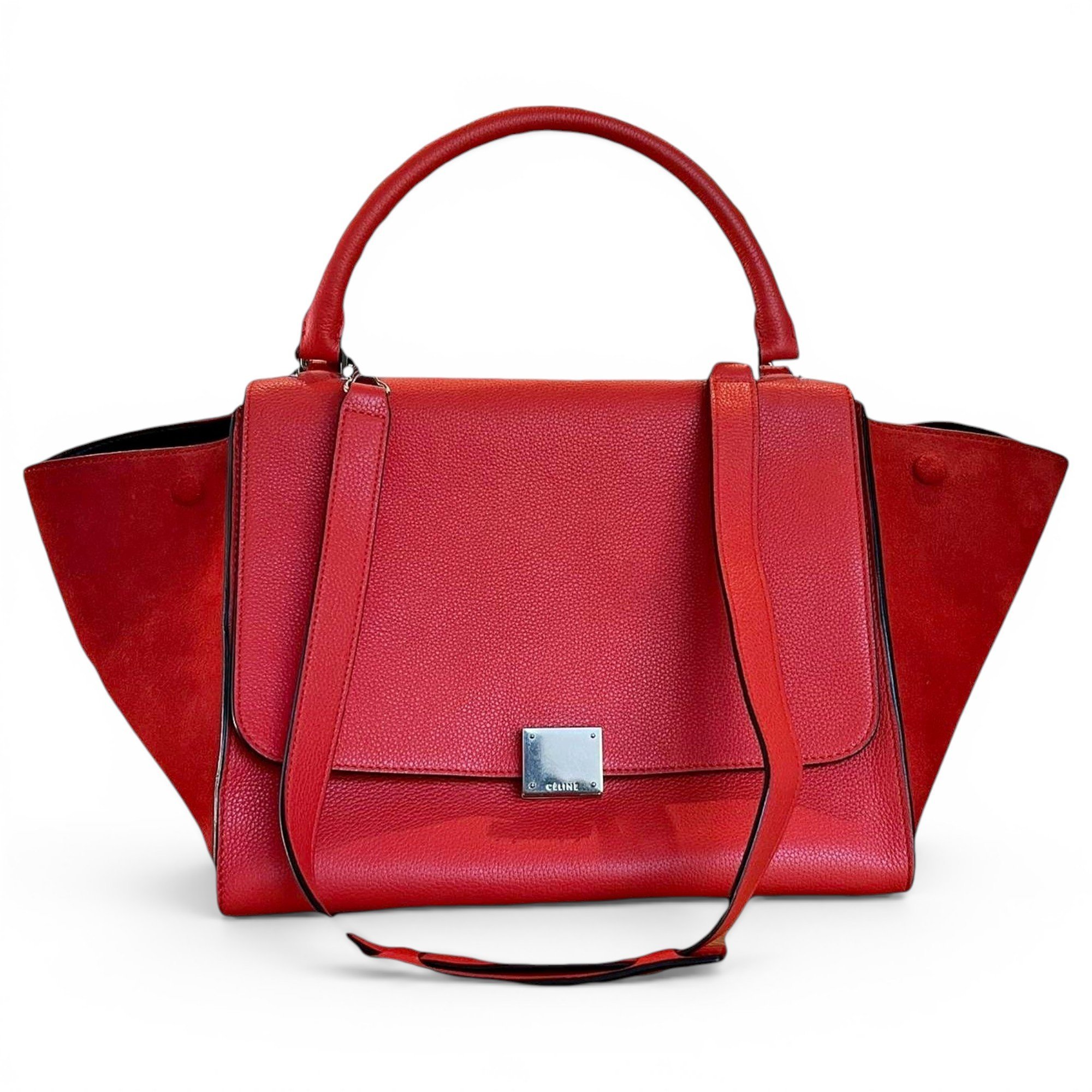 Trapèze leather handbag