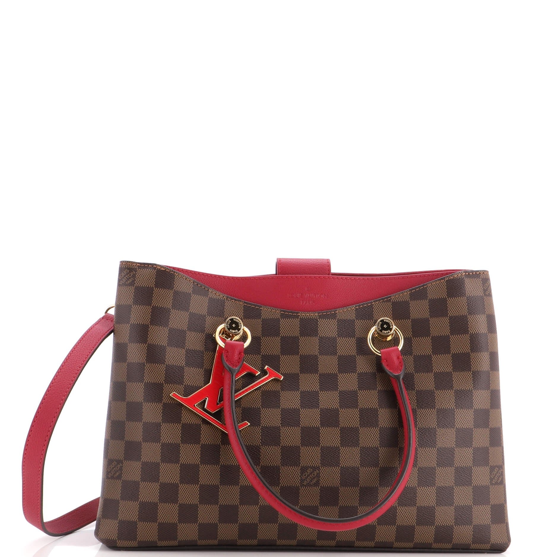 LV Riverside Handbag Damier with Leather