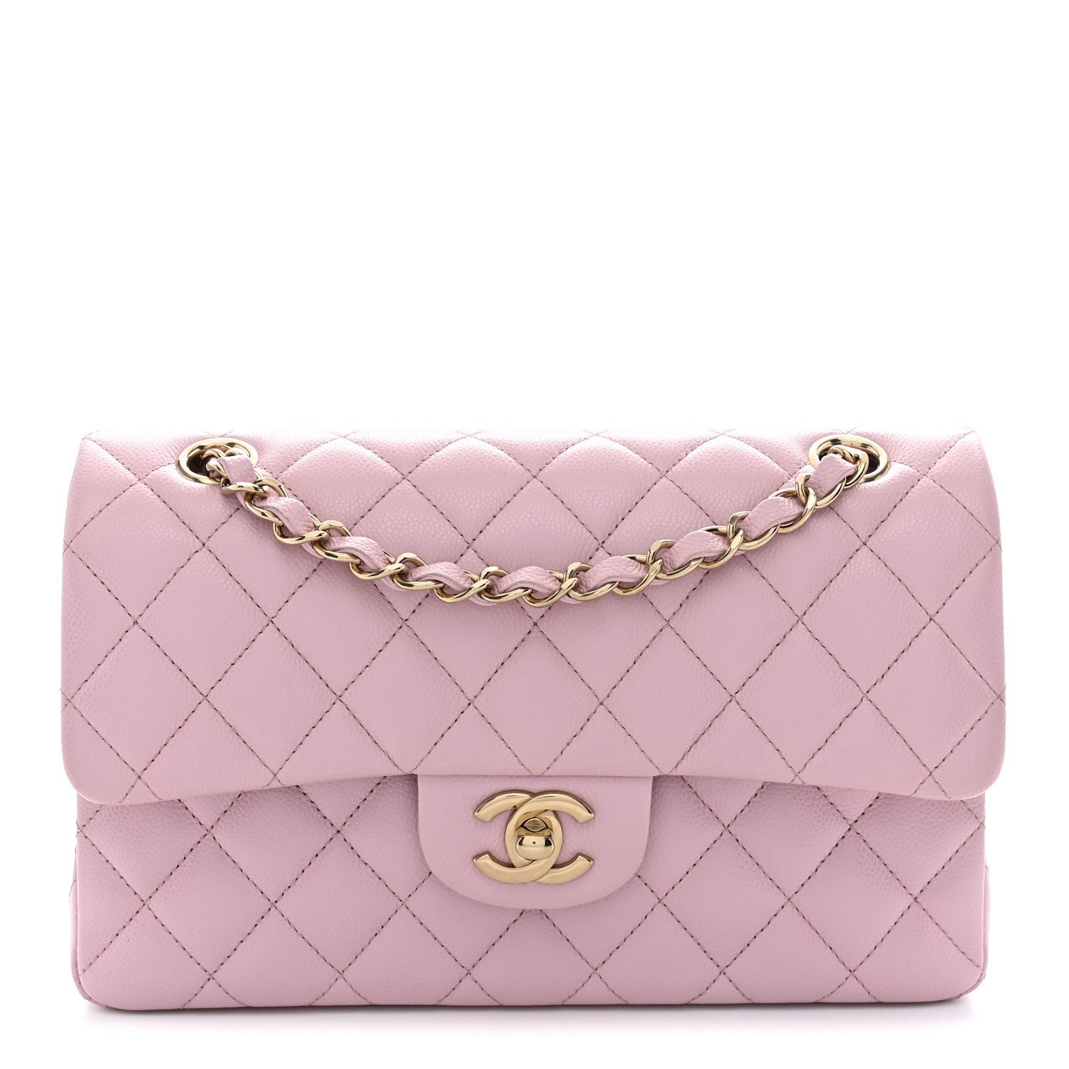 Chanel Caviar Quilted Small Double Flap Pink