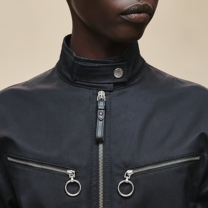 Noir Double Cotton Twill Jumpsuit