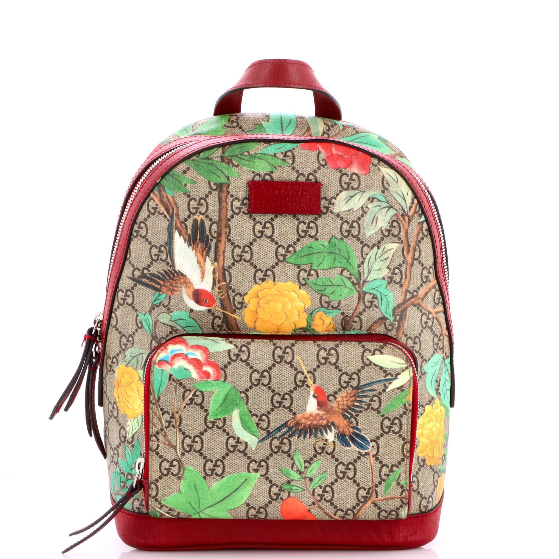 Zip Pocket Backpack Tian Print GG Coated Canvas Small