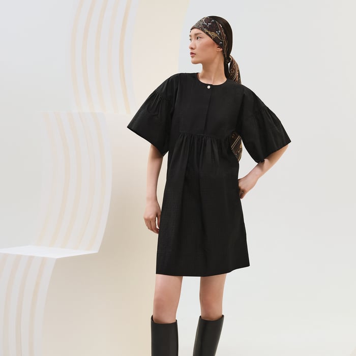 Noir "Mosaique" Short Boho Dress