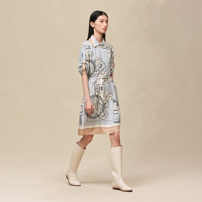 Gris Paruline "Ex-libris a Main Levee" Dress