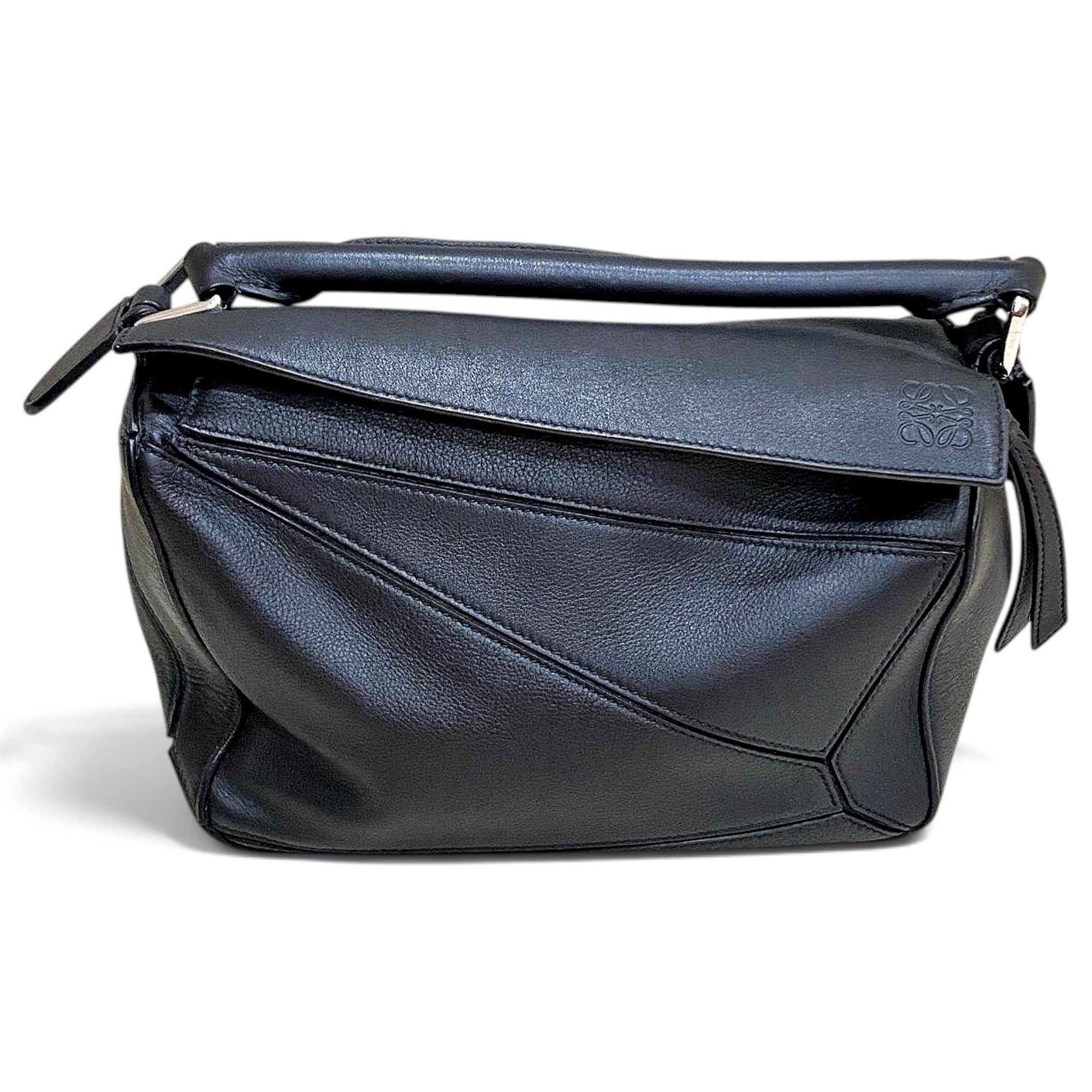 Puzzle leather handbag