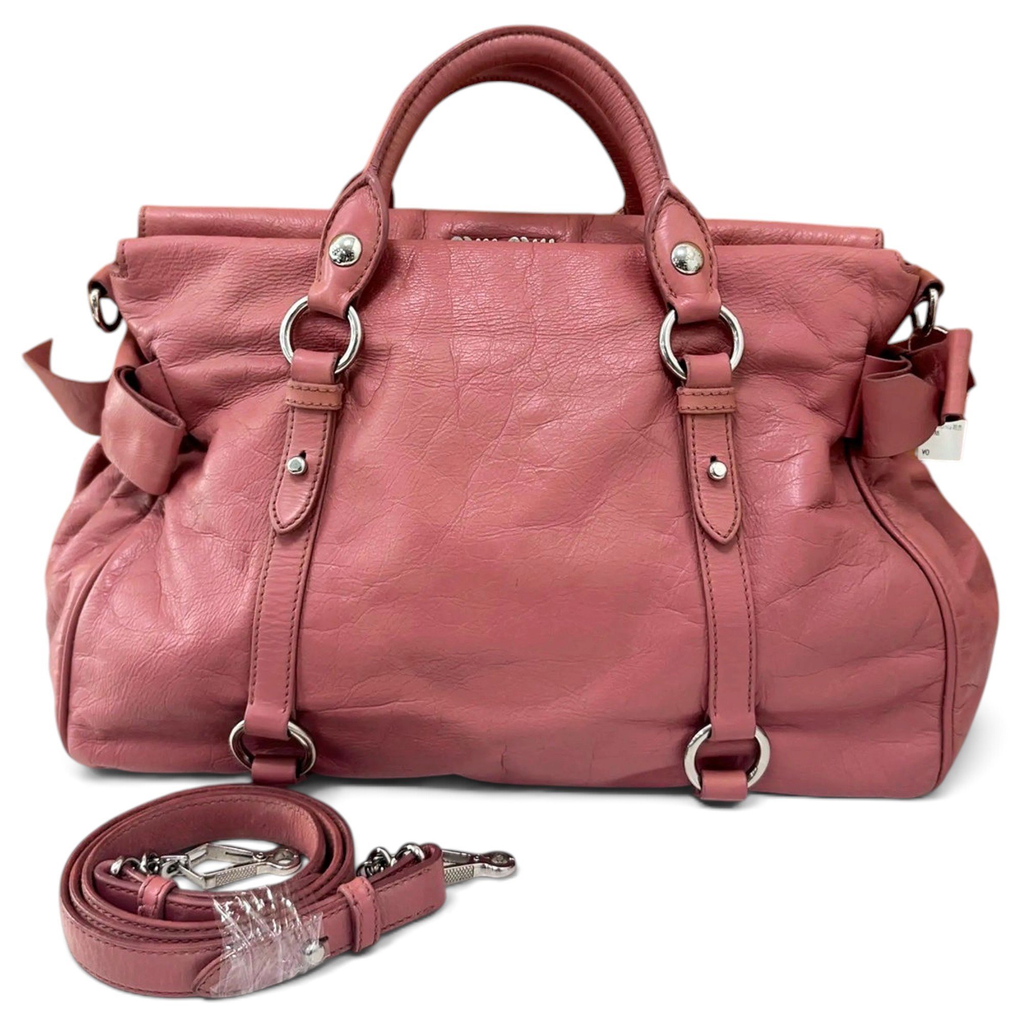 Bow bag leather crossbody bag