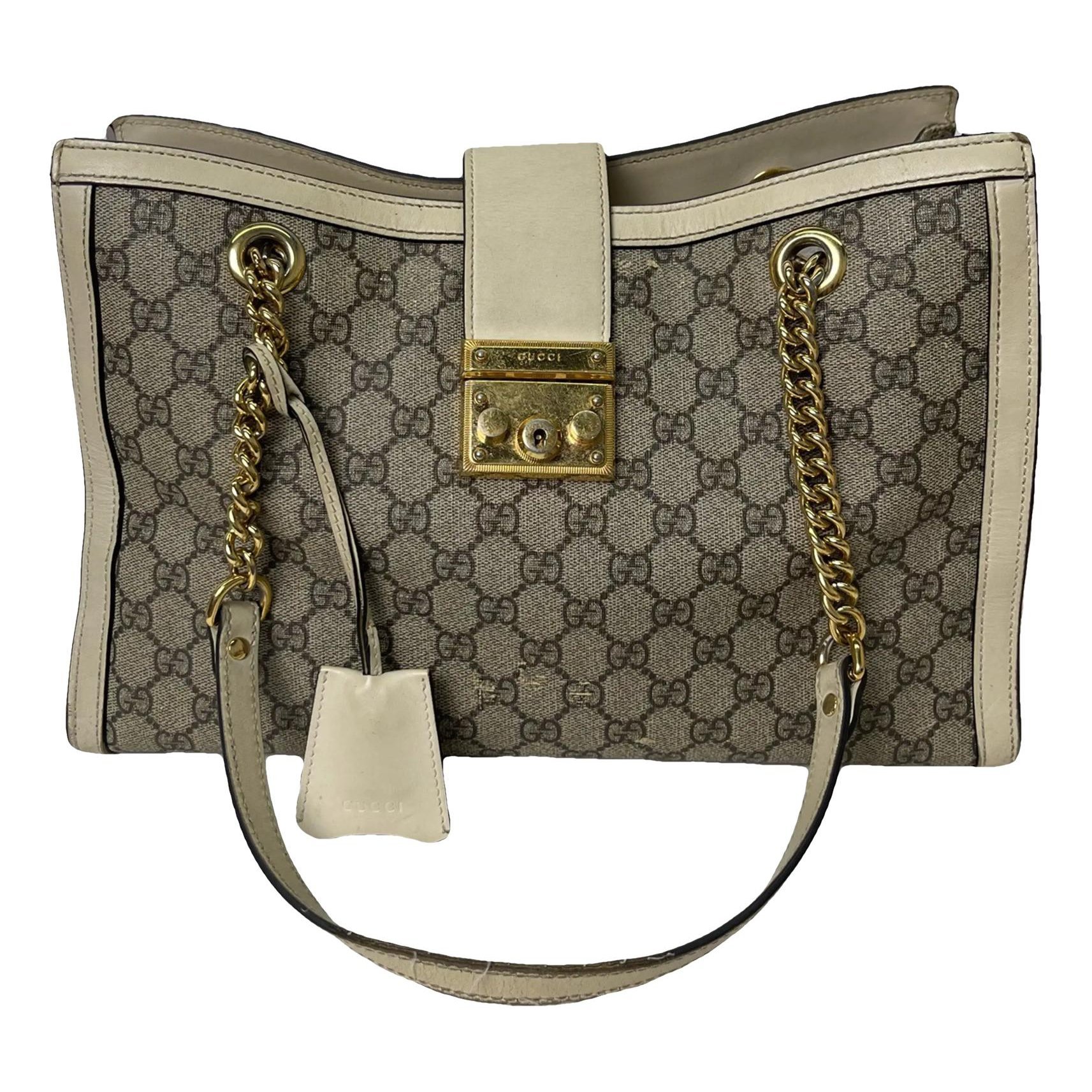 Padlock leather handbag